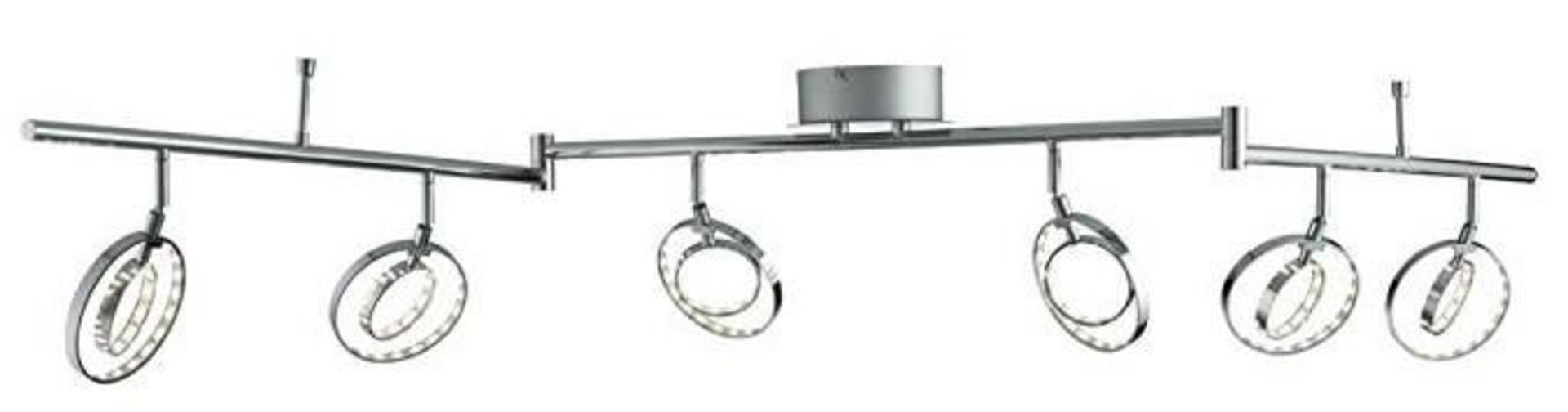 1 x Spotlight 6 Light Led Gyro Split Bar Light Fitting In Chrome - Ex Display Stock - CL298 - Ref J4