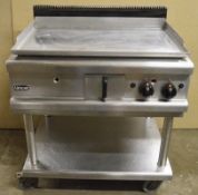 1 x Lincat Flat Top Stainless Steel Gas Griddle With Stand on Castors - H97 x W89 x D73 cms - Ref