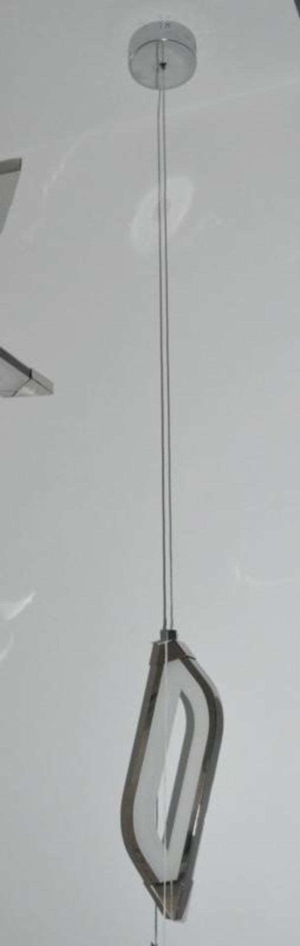 1 x SOLEXA LED Ceiling Pendant In Frosted Acrylics and Chrome Trim - Ex Display Stock - CL298 - Ref - Image 4 of 4