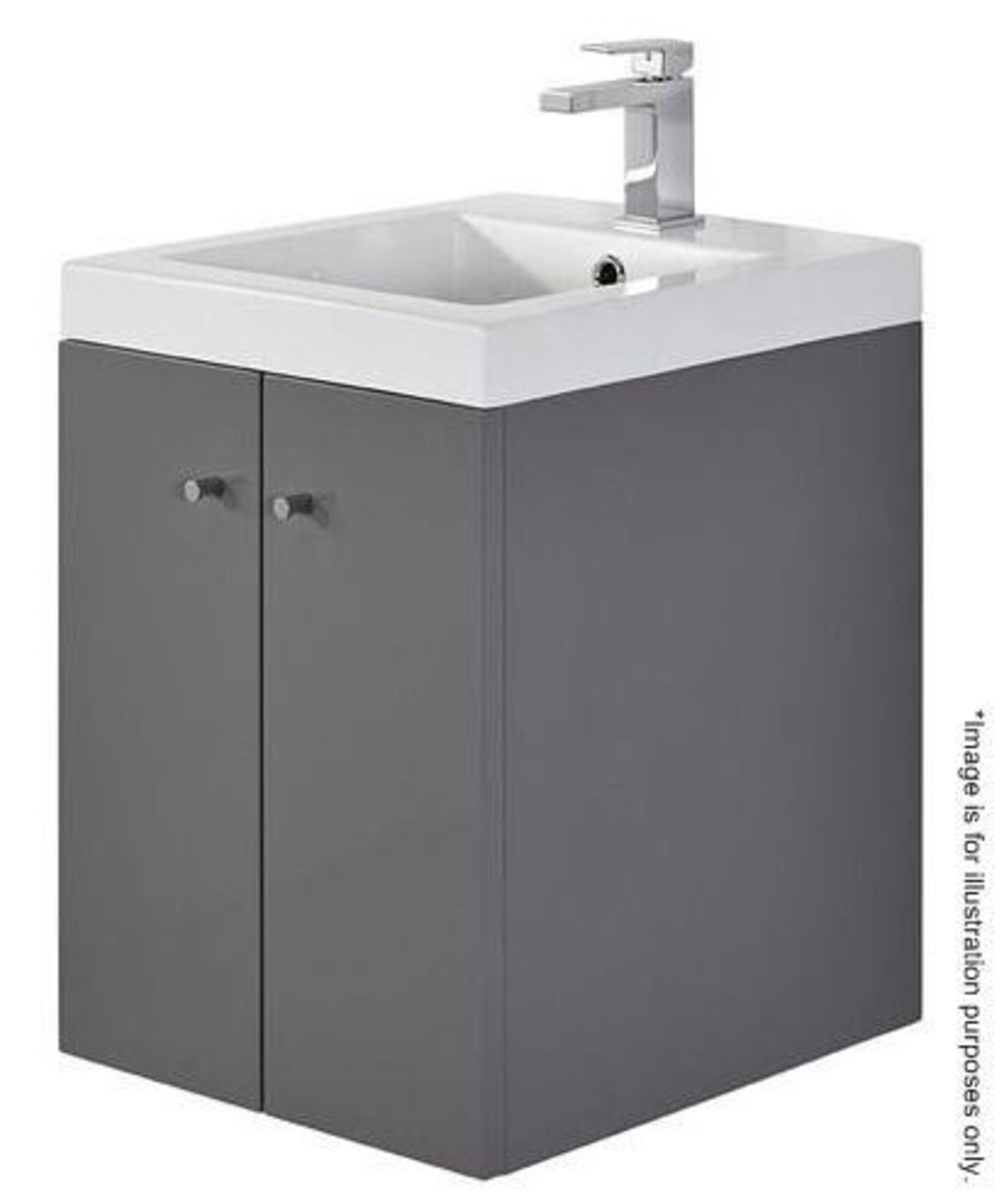 5 x Alpine Duo 400 Wall Hung Vanity Units In Gloss Grey - Brand New Boxed Stock - Dimensions: H49 x - Image 5 of 5