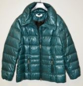 1 x Steilmann Womens Padded Winter Coat In A Reflective Dark Green Fabric - UK Size 12 - New Sample