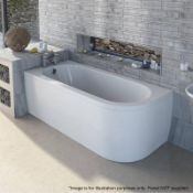 1 x Cayman D-Shaped Back To Wall Right-Hand Acrylic Bath - New / Unused Stock - Dimensions: 1700 x 7