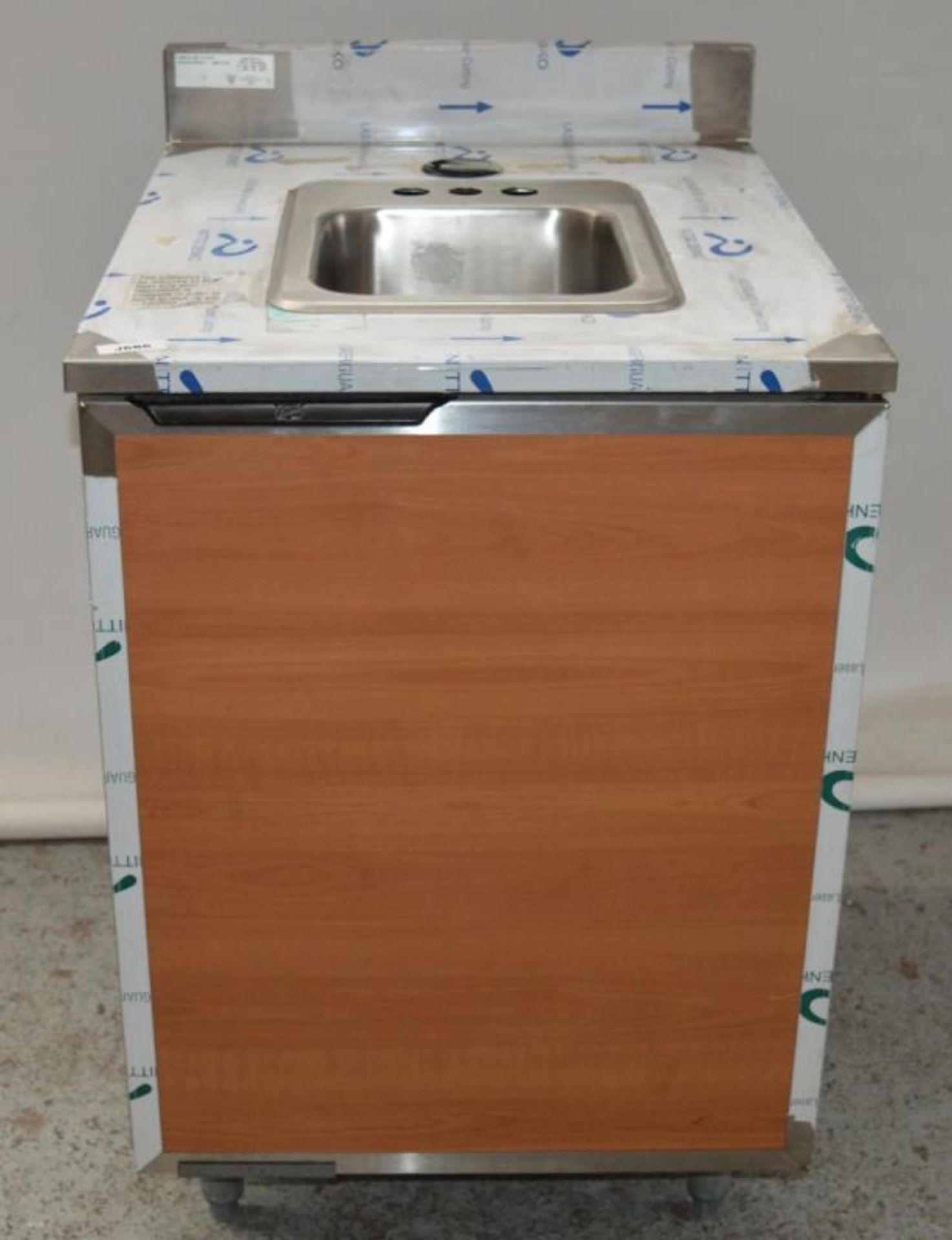 1 x Duke Stainless Steel Sink Basin Unit With Wood Finish Cabinet - Unused With Protective Film - Image 2 of 7