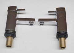 A Pair Of Osca Basin Taps - Solid Brass With A Chrome Plated Finish - Ref: M186 - CL190 - Unused Box