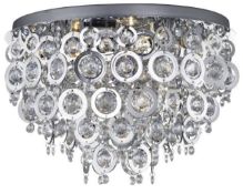 1 x Nova Chrome 5 Light Fitting With Chrome Rings &amp; Clear Acrylic Inserts - Ex Display Stock - C