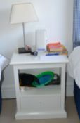 1 x Bedside Unit in White - 51 x 38 x 60(h) cm - CL325 - Location: Bowden WA14 - No VAT on the hamme