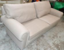 1 x ARTISTIC "Lauder Major" 3-Seater Sofa Upholstered In A Grey Leather - British Made Bespoke Piece