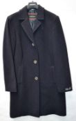 1 x Steilmann Premium 'Wool + Cashmere' Winter Coat - Dark Navy, Very Smart With False Pockets To Fr