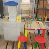 1 x Collection of Childrens Toys Includes Little Tykes Workshop and Wire & Bead Rollercoaster Maze