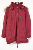 1 x Premium Branded Womens Winter Coat - Wind Proof & Water Resistant - Colour: Red - UK Size 12 - N