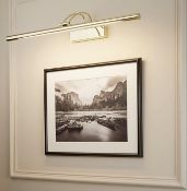 1 x Polished Brass Picture Light With Adjustable Head, Switched - Ex Display Stock - CL298 - Ref: J1