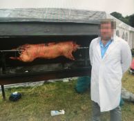 1 x Charcoal Pig Roast With Motor - H186 x W220 x D68 cms - CL124 - Location: Bolton BL1Thursday