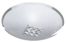 1 x Francesca Crystal Window Flush Ceiling Light - Ex Display Stock - CL298 - Ref: J152 - Location: