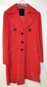 1 x Steilmann Womens Premium Wool Rich Winter Coat In Bright Red - UK Size 12 - New Sample Stock - C