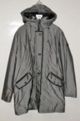 1 x Steilmann Kirsten Womens Hooded Wind-Proof Winter Coat In A Shimmering Grey Colour - Features Bo