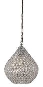 1 x Chantilly Chrome 3 Light Pendant With Crystal Buttons - Ex Display Stock - CL298 - Ref J348 - Lo