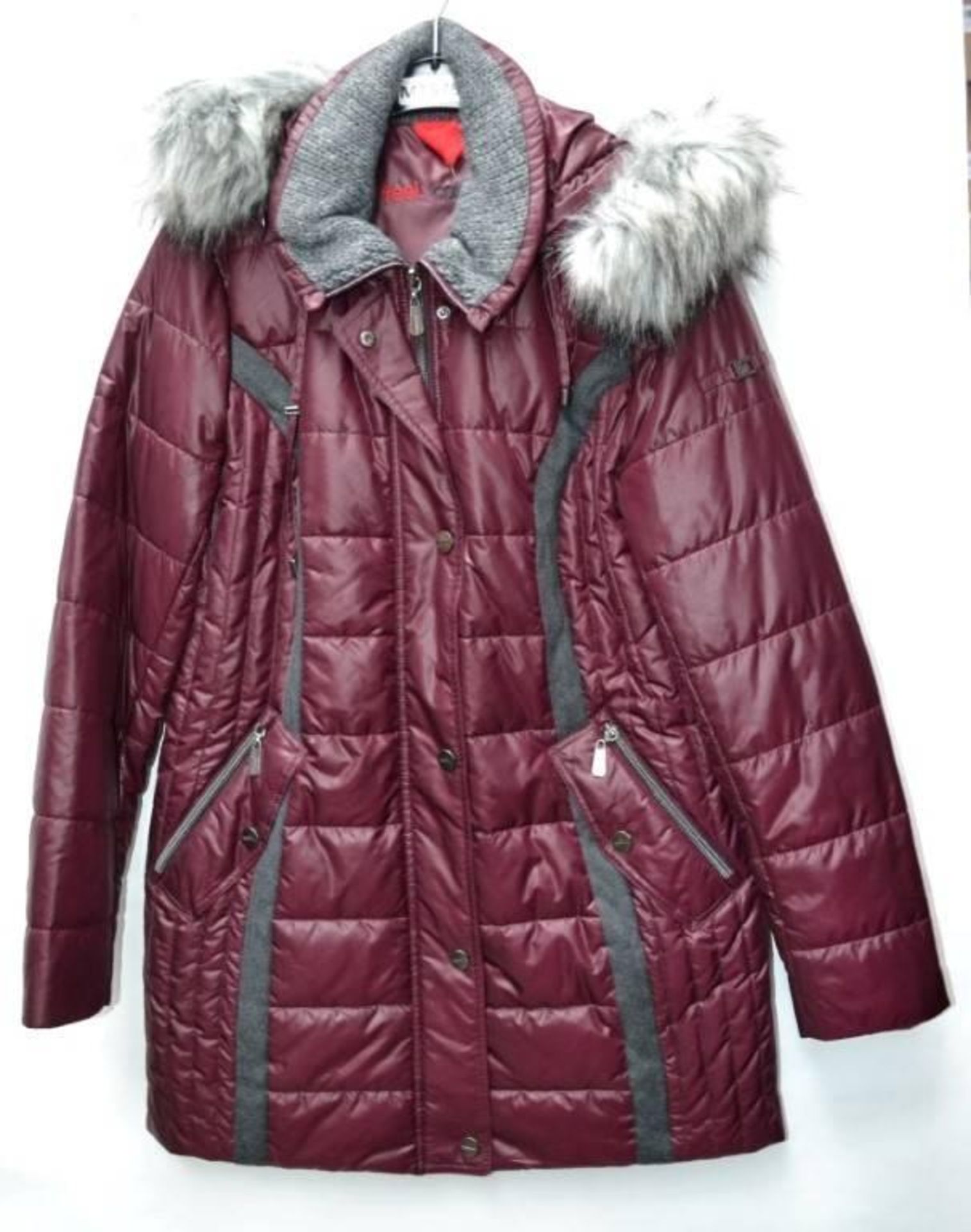 1 x Steilmann Feel KSTN C.o.v.e.r By Kirsten Womens Coat - Poly Down Filled Coat In Plum - Detachabl