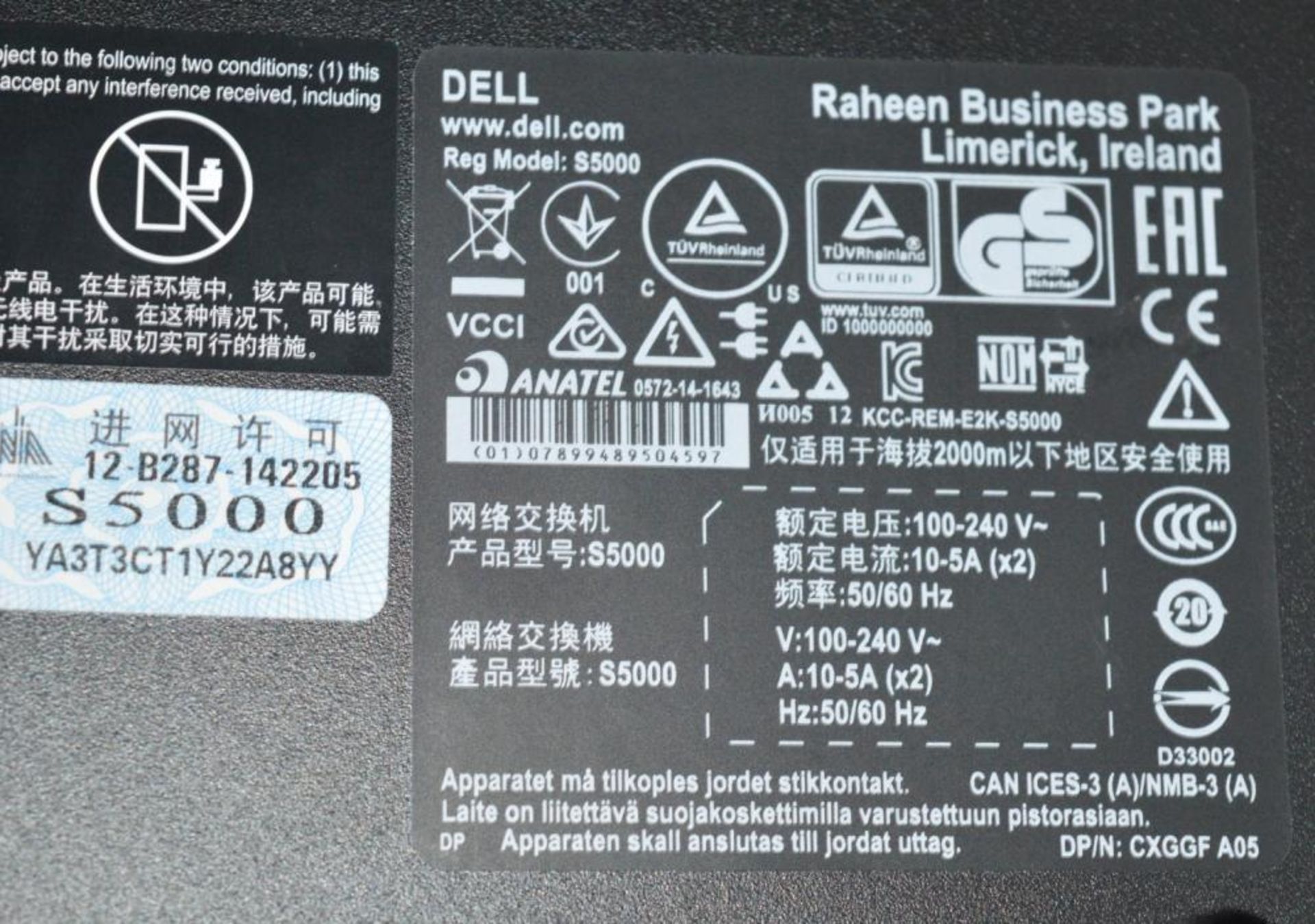 1 x Dell S5000 Modular 1U Storage Switch With 3 x 12xETH10-T Modules, 1 x 12xETH10-F Module - Image 3 of 10