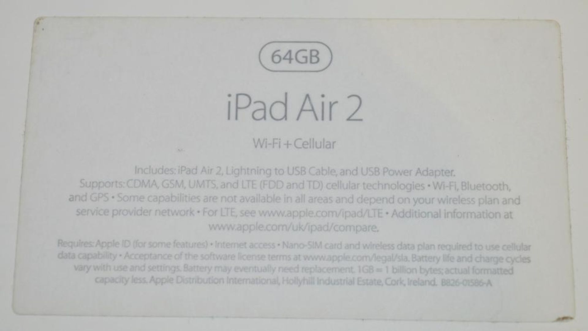 1 x iPad Air 2 Wi-Fi & Cellular 64gb - 9.7 inch Screen - Excellent Condition With Original Box - - Image 2 of 10