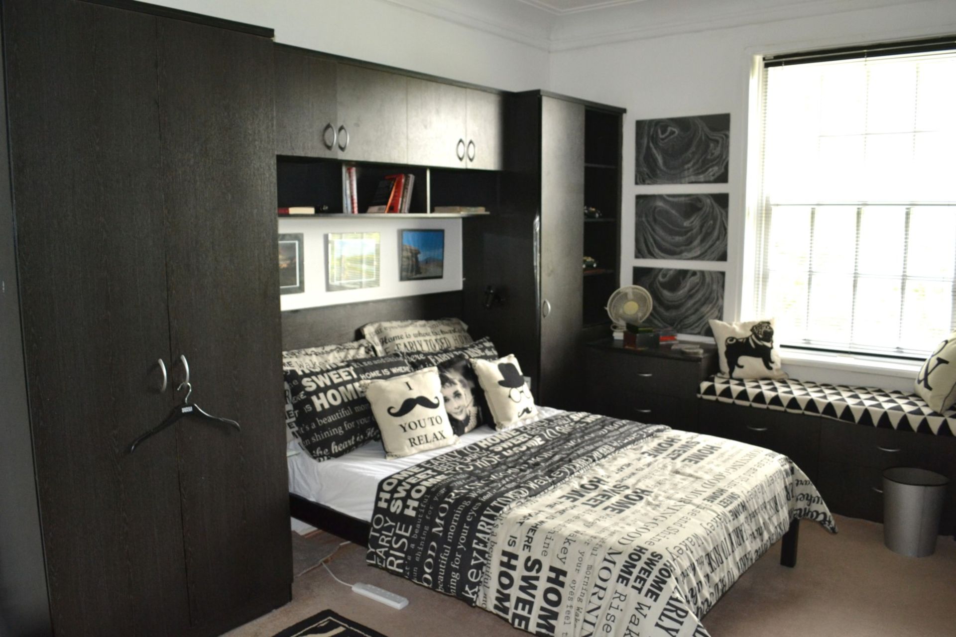 1 x Fitted Bedroom in Black including Bed, Wardrobes and Sink Unit - Lots of Units - CL321 - - Image 3 of 17