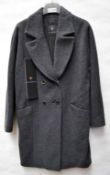 1 x Steilmann Kirsten Womens Wool Rich Overcoat In Grey - Size 12 - New Sample Stock - CL210 - Ref M