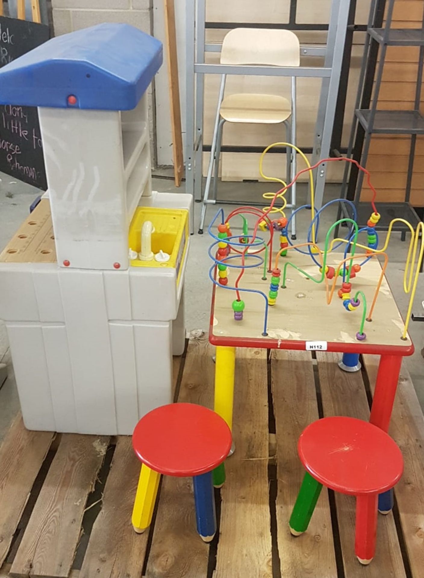 1 x Collection of Childrens Toys Includes Little Tykes Workshop and Wire & Bead Rollercoaster Maze - Image 2 of 4