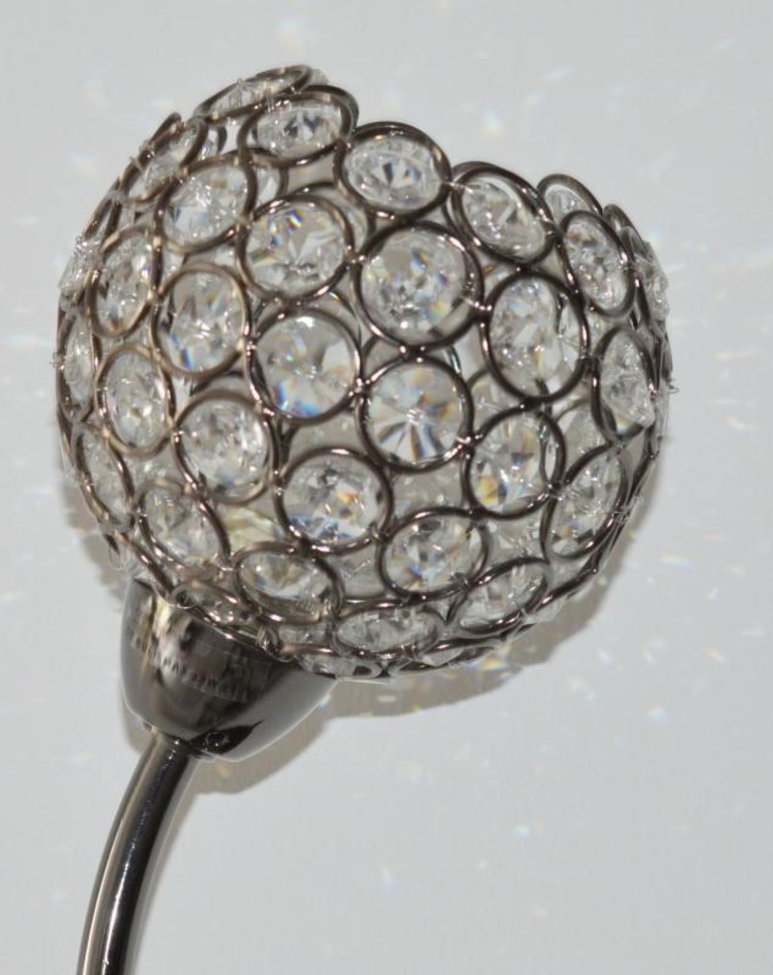 1 x Bellis II Black Chrome Light With Clear Glass Flower Head and Leaf Decoration - Ex Display Stock - Image 4 of 4