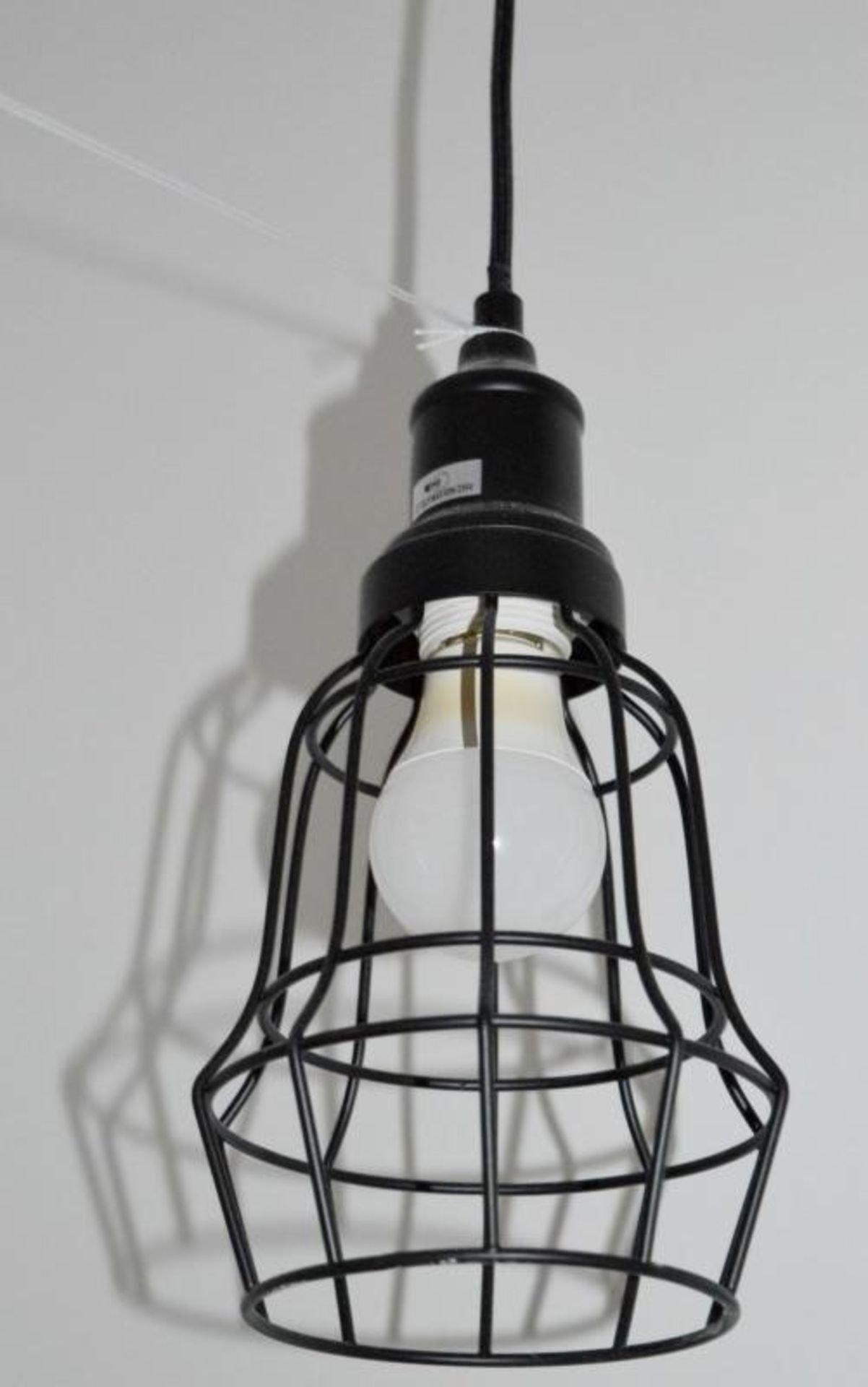 1 x Matt Black Bell Cage Pendant Light - Ex Display Stock - CL298 - Ref: J080 - Location: Altrincham - Image 4 of 4