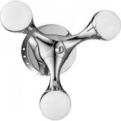 1 x DNA Chrome 3 LED Wall Light With Half Dome Shades - Contemporary European Design - Inspired by S
