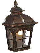 1 x Pompeii Aluminium Ip23 Brown Stone, Outdoor Wall Light With Textured Glass - Dimensions: 43 x 28
