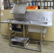 1 x Pot Washing Station - Stainless Steel With Large Sink Basin, Mixer Tap, Waste Chutes and