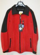 1 x Premium Branded Womens Winter Fleece Jacket - Wind Proof & Water Resistant - Colour: Red / Black