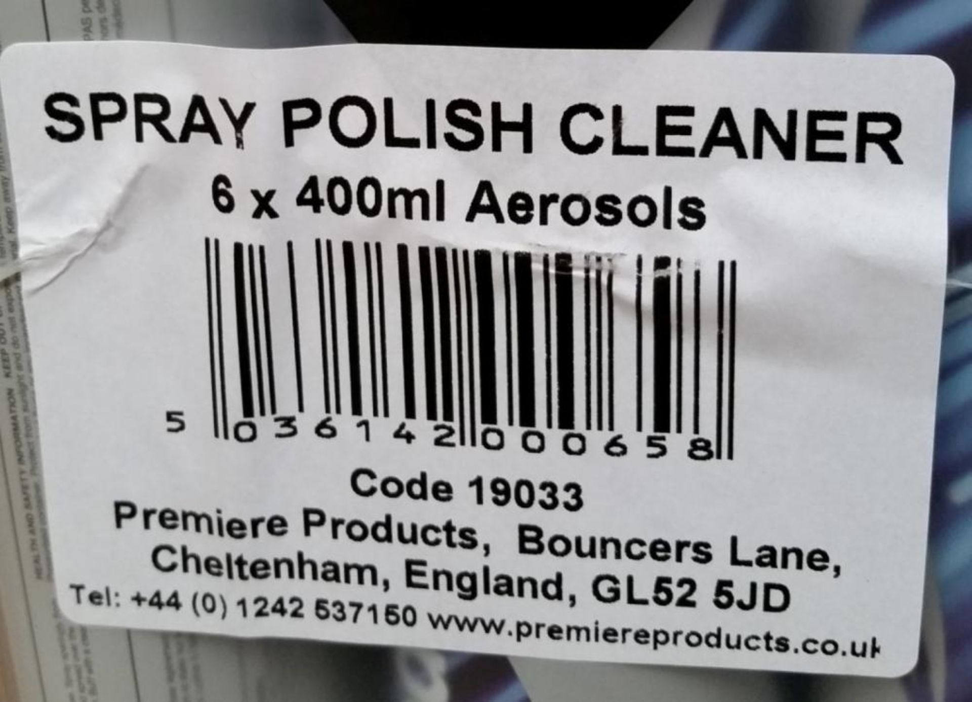 120 x Premiere Products 400ml Spray Polish Cleaner - Includes 20 Packs of 6 - Suitable For - Image 4 of 4