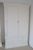 1 x Bedroom Wardrobe in White - 116 x 53 x 206(h) cm - CL325 - Location: Bowden WA14 - No VAT on the