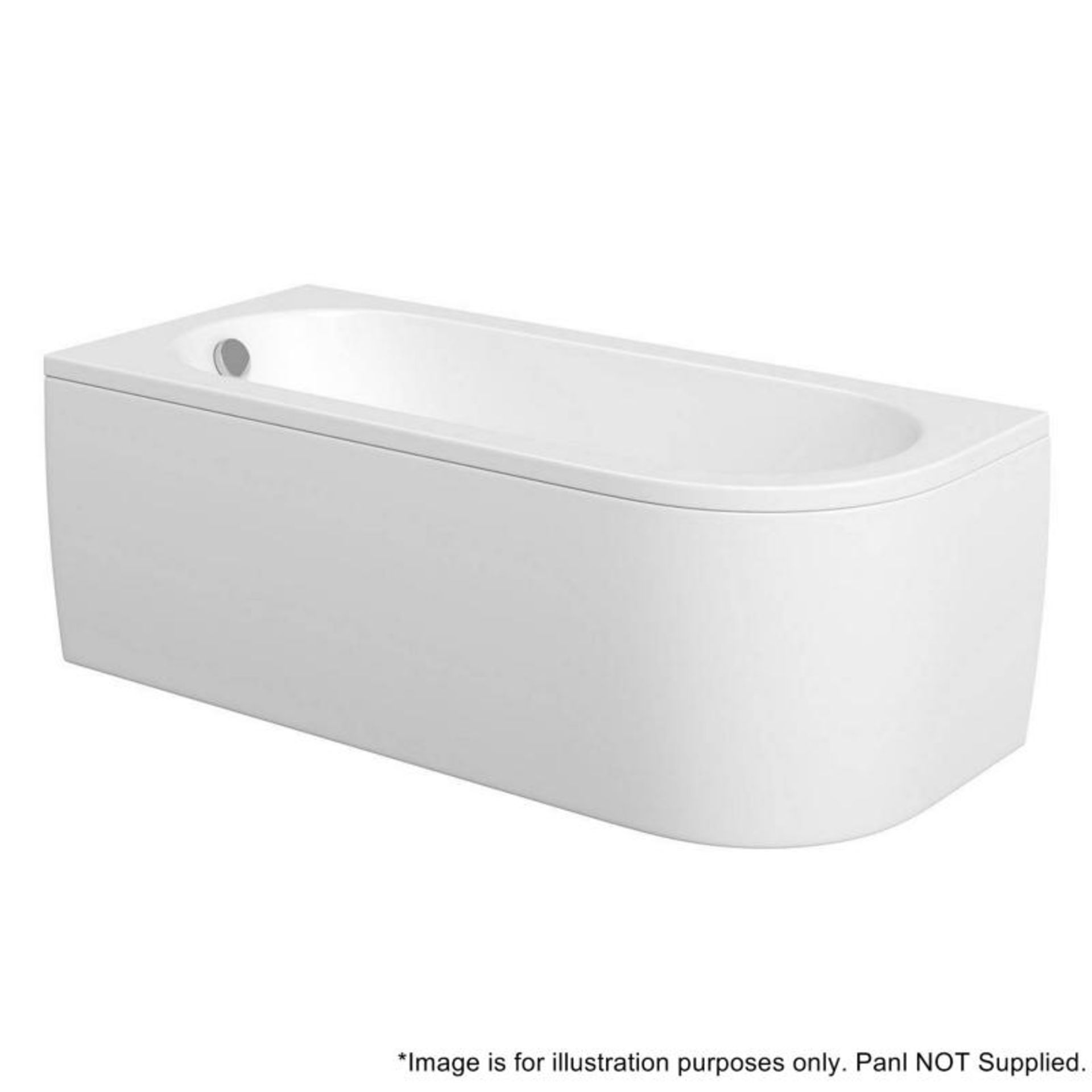 1 x Cayman D-Shaped Back To Wall Right-Hand Acrylic Bath - New / Unused Stock - Dimensions: 1700 x 7 - Image 2 of 5