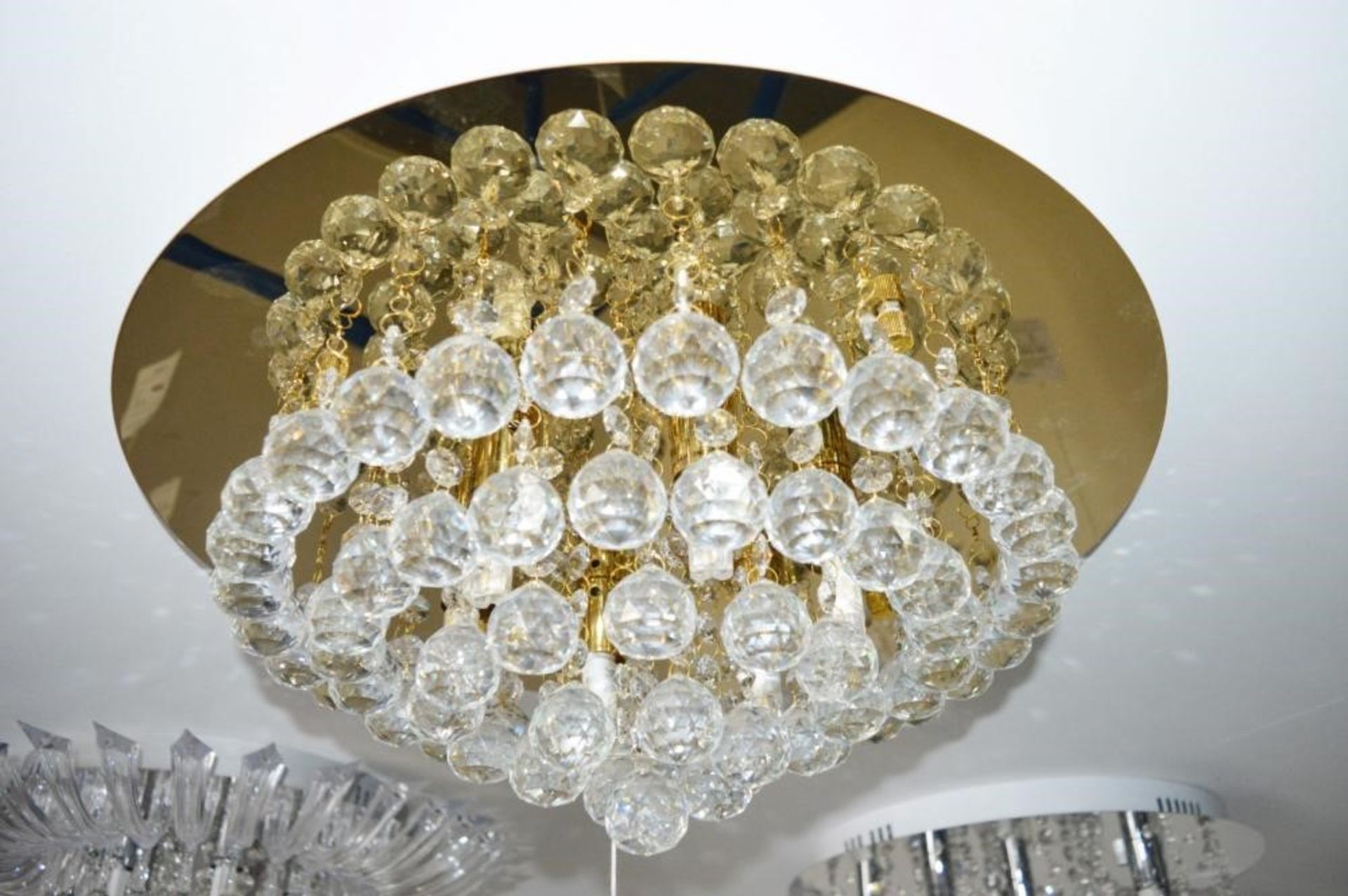 1 x Hanna Gold 6 Light Semi-flush With Clear Crystal Balls Fitting - Ex Display Stock - CL298 - Ref - Image 2 of 4