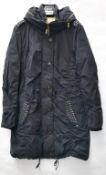 1 x Steilmann Kirsten Size 12 Womens Coat In Navy - Features A Concealed Hood In Collar, And a Gold