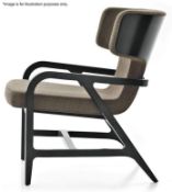 1 x BB ITALIA Maxalto Fulgens Chair Covered In An Iron Grey Leather - Please Read Condition Report -