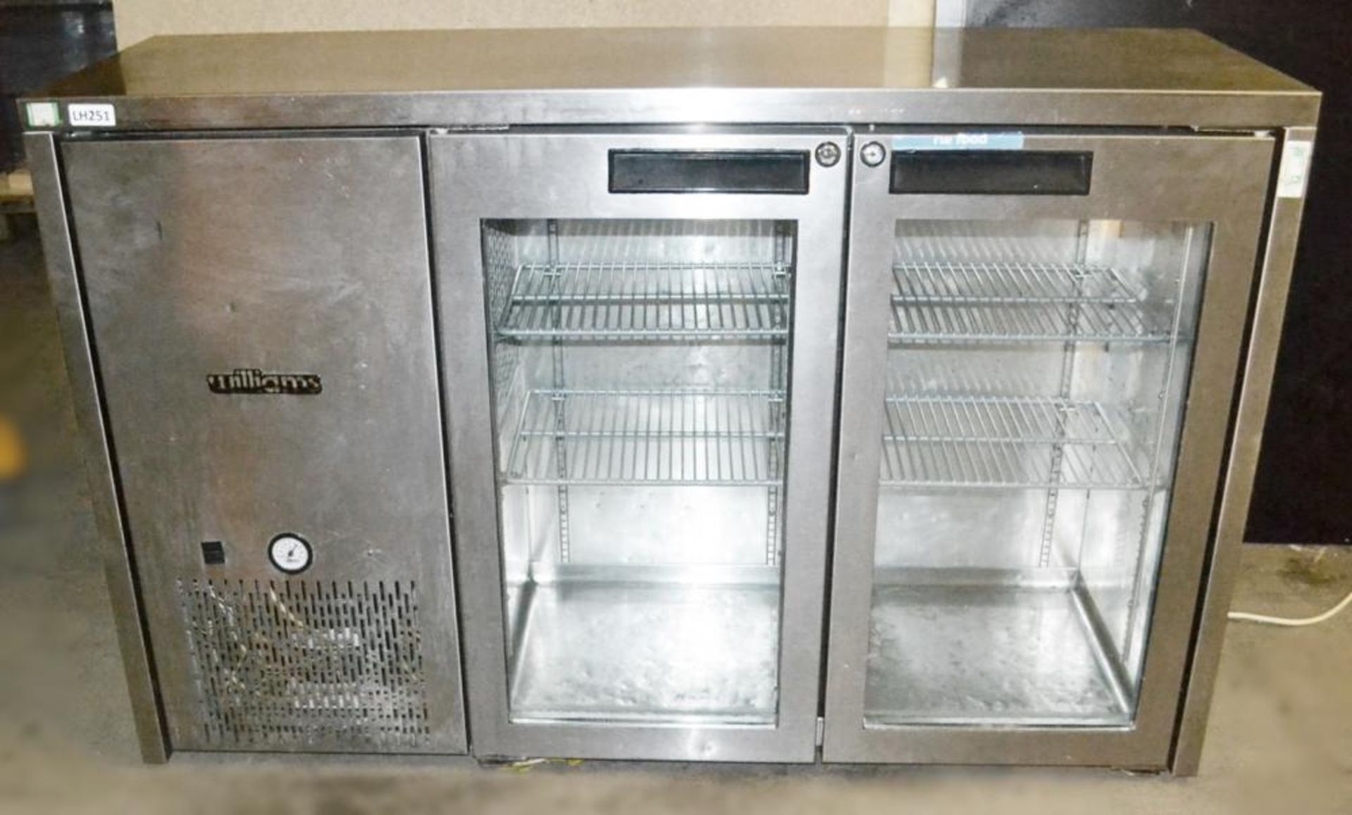 1 x Williams Stainless Steel Commercial 2-Door Refrigerated Unit With Shelving And Glass Doors ( - Image 2 of 4