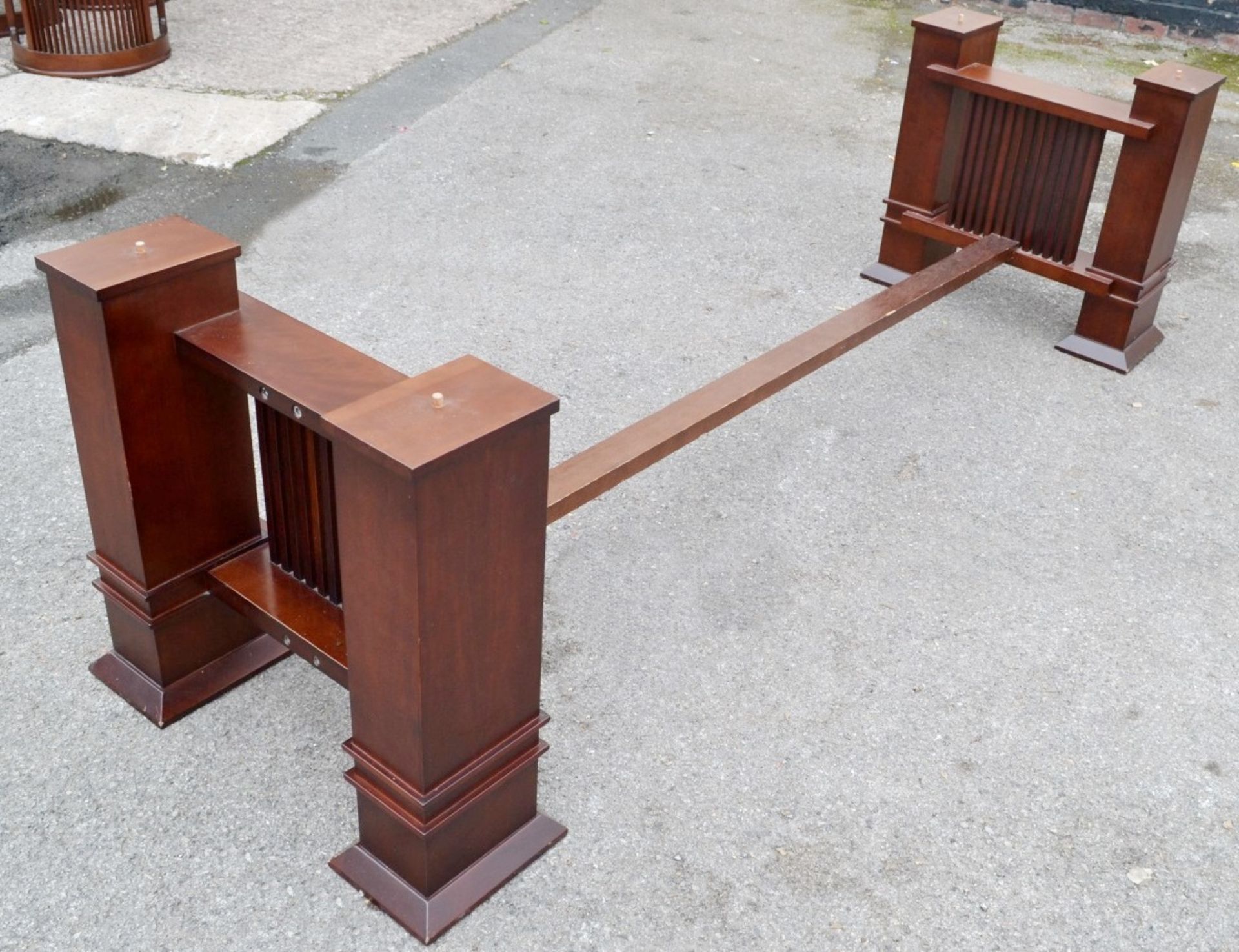 1 x Large Wooden Dining Table In The Style Of Frank Lloyd Wright + 8 x Dining Armchairs - NO VAT - Image 6 of 19