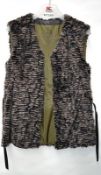1 x Steilmann Womens Premium Soft Faux Fur Belted Gilet - Hook & Loop Fastening - UK Size 12 - New S