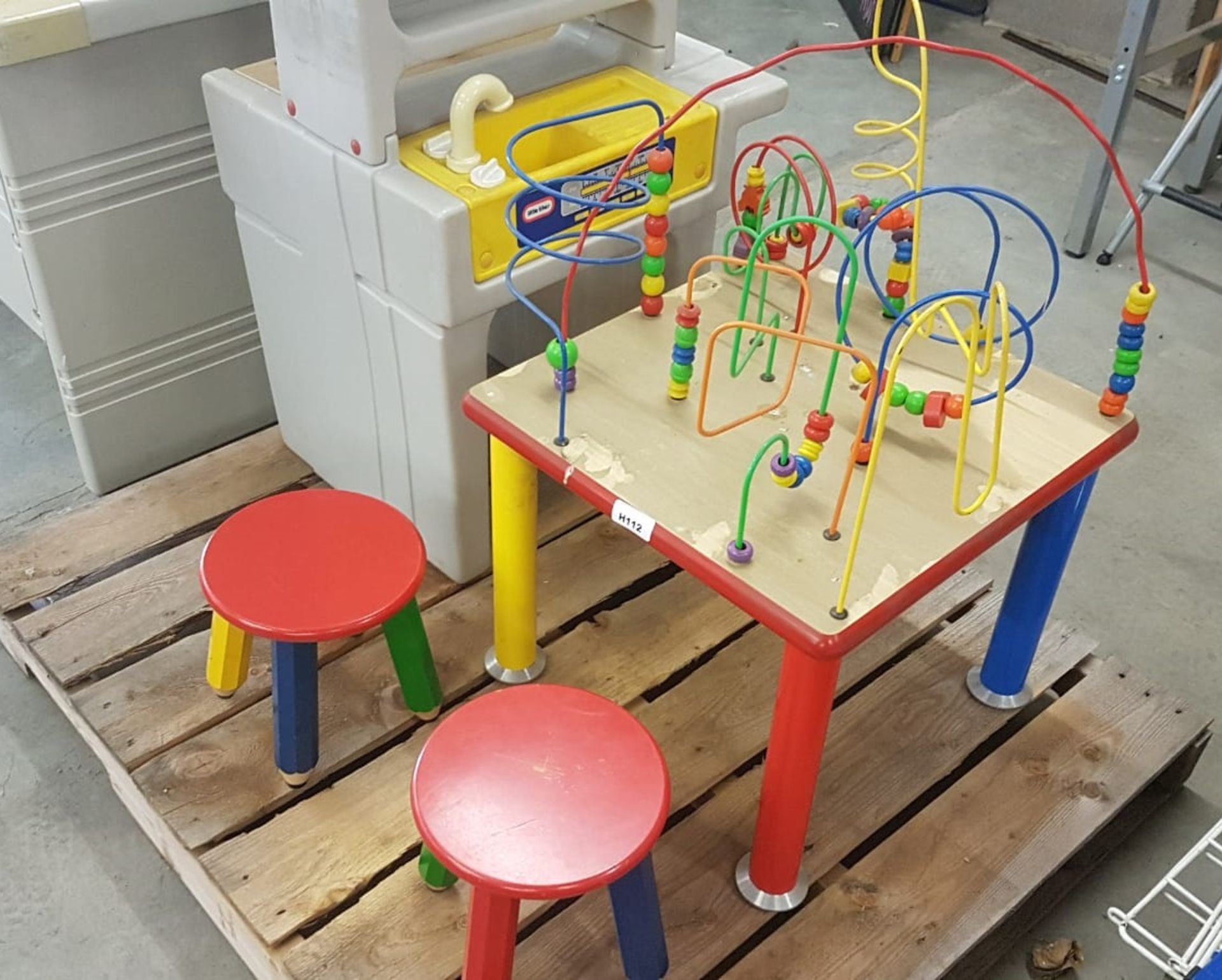 1 x Collection of Childrens Toys Includes Little Tykes Workshop and Wire & Bead Rollercoaster Maze - Image 3 of 4