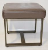 4 x Upholstered Stools In A Brown Faux Leather - Recently Removed From A Major UK Store In Very Good