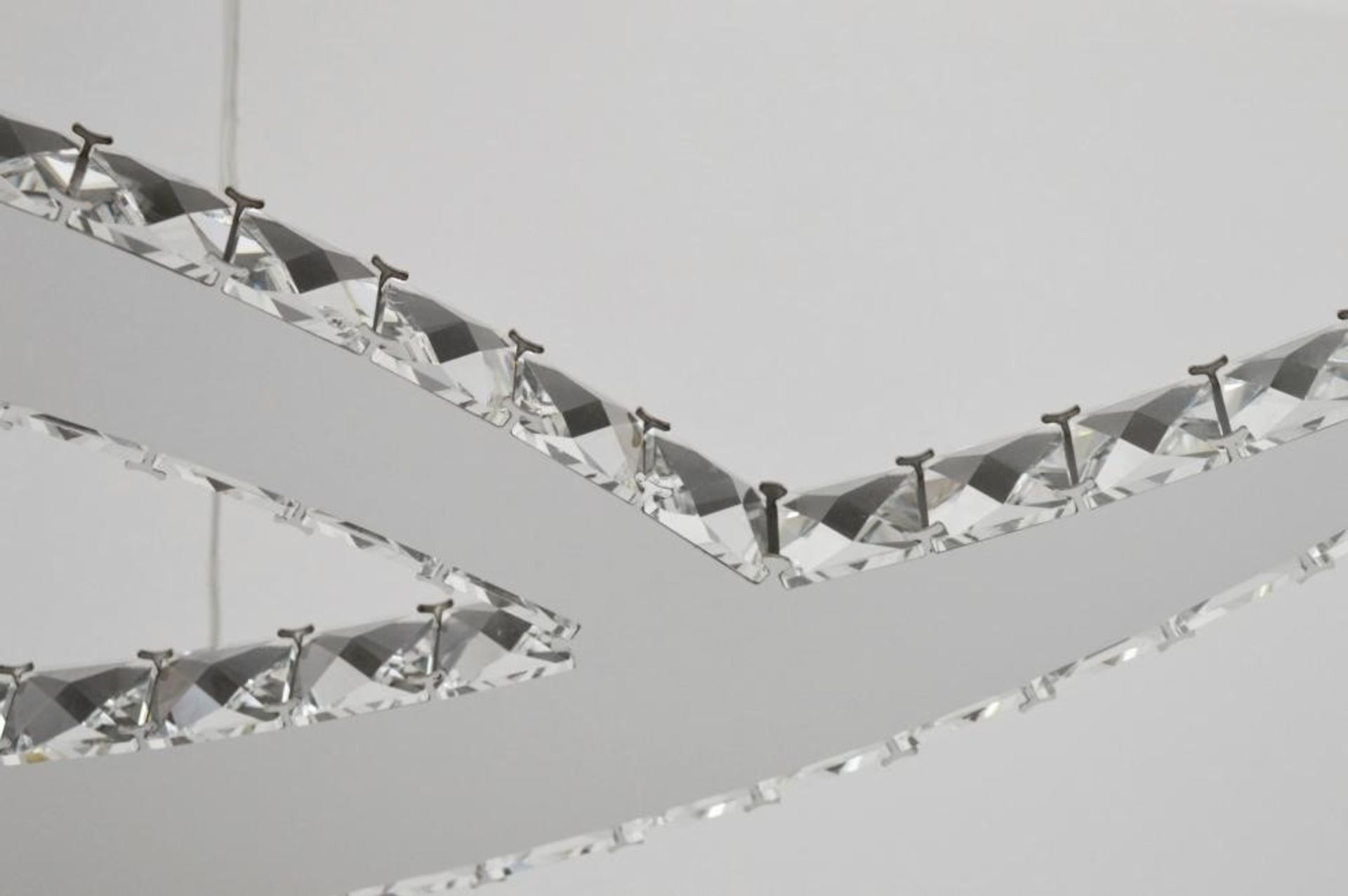 1 x CLOVER Chrome 24 LED Crystal Pendant Light With Clear Glass Detail - Ex Display Stock - CL298 - - Image 2 of 6