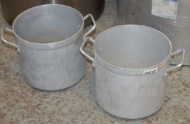2 x Medium Cooking Pots - Size Height 24 x Diameter 16 cms - CL301 - Ref JP235 - Location:
