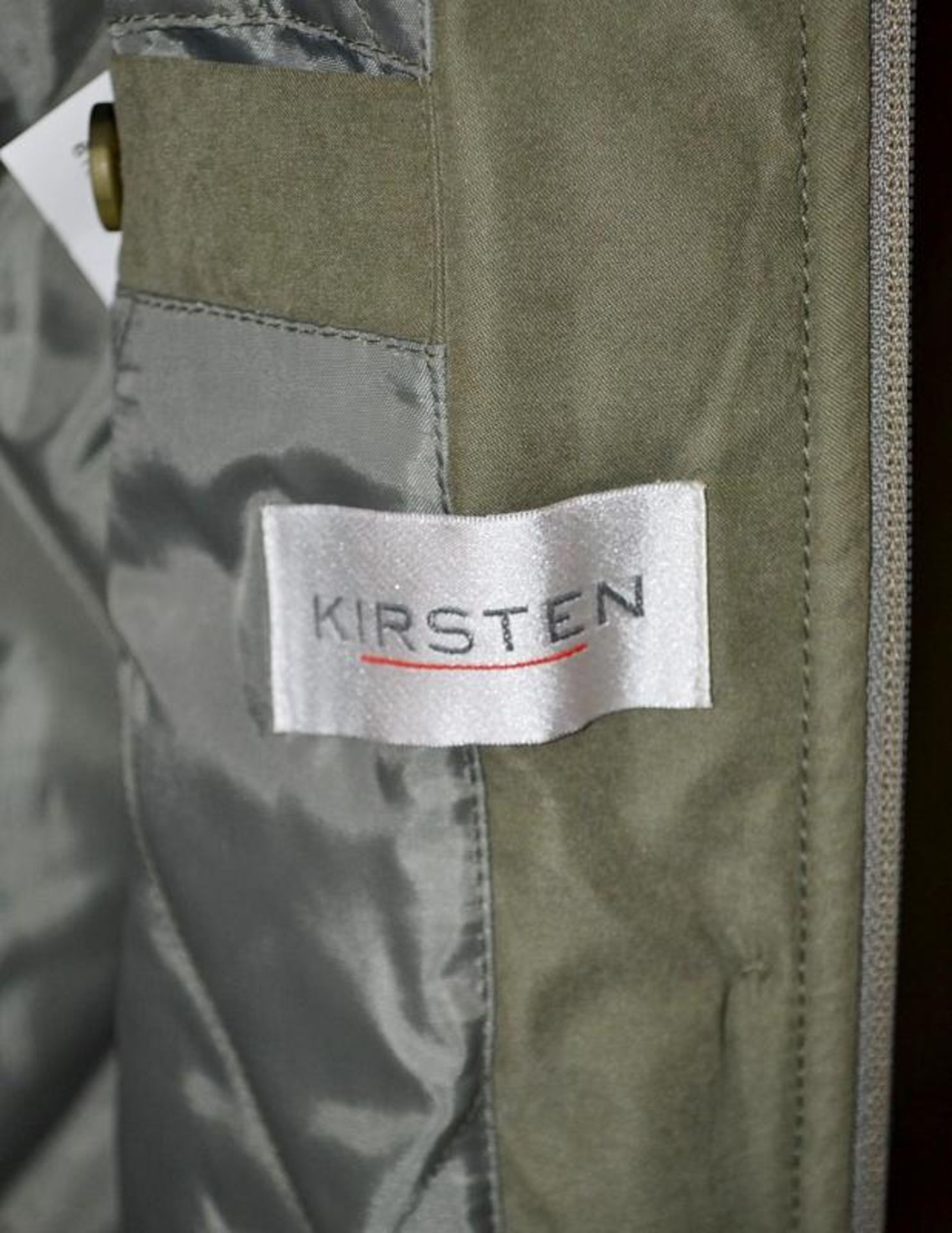 1 x Steilmann Womens Quilted Winter Coat In An Khaki Green - Features A Removable Hood With Faux Fur - Image 6 of 6