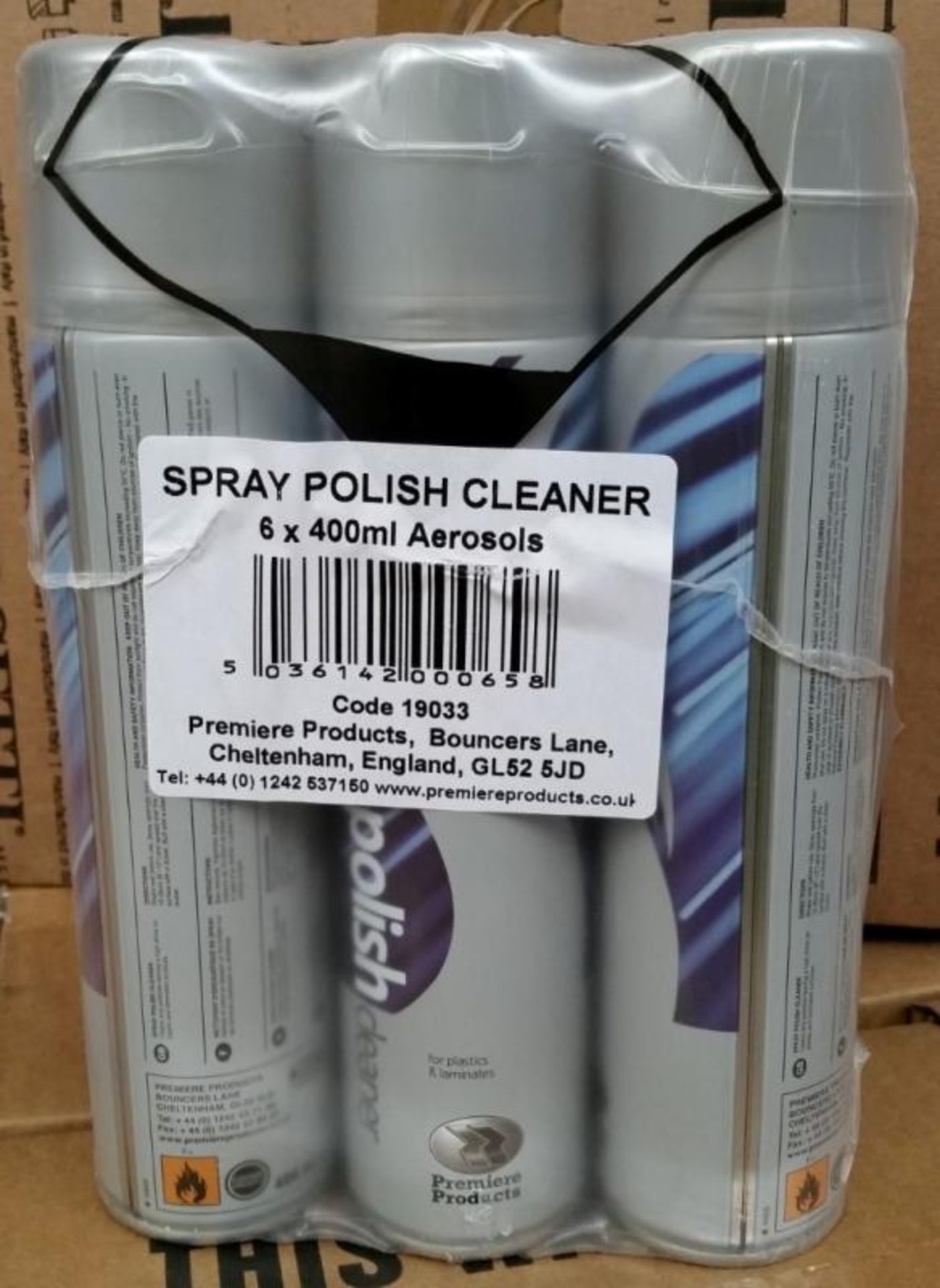 120 x Premiere Products 400ml Spray Polish Cleaner - Includes 20 Packs of 6 - Suitable For