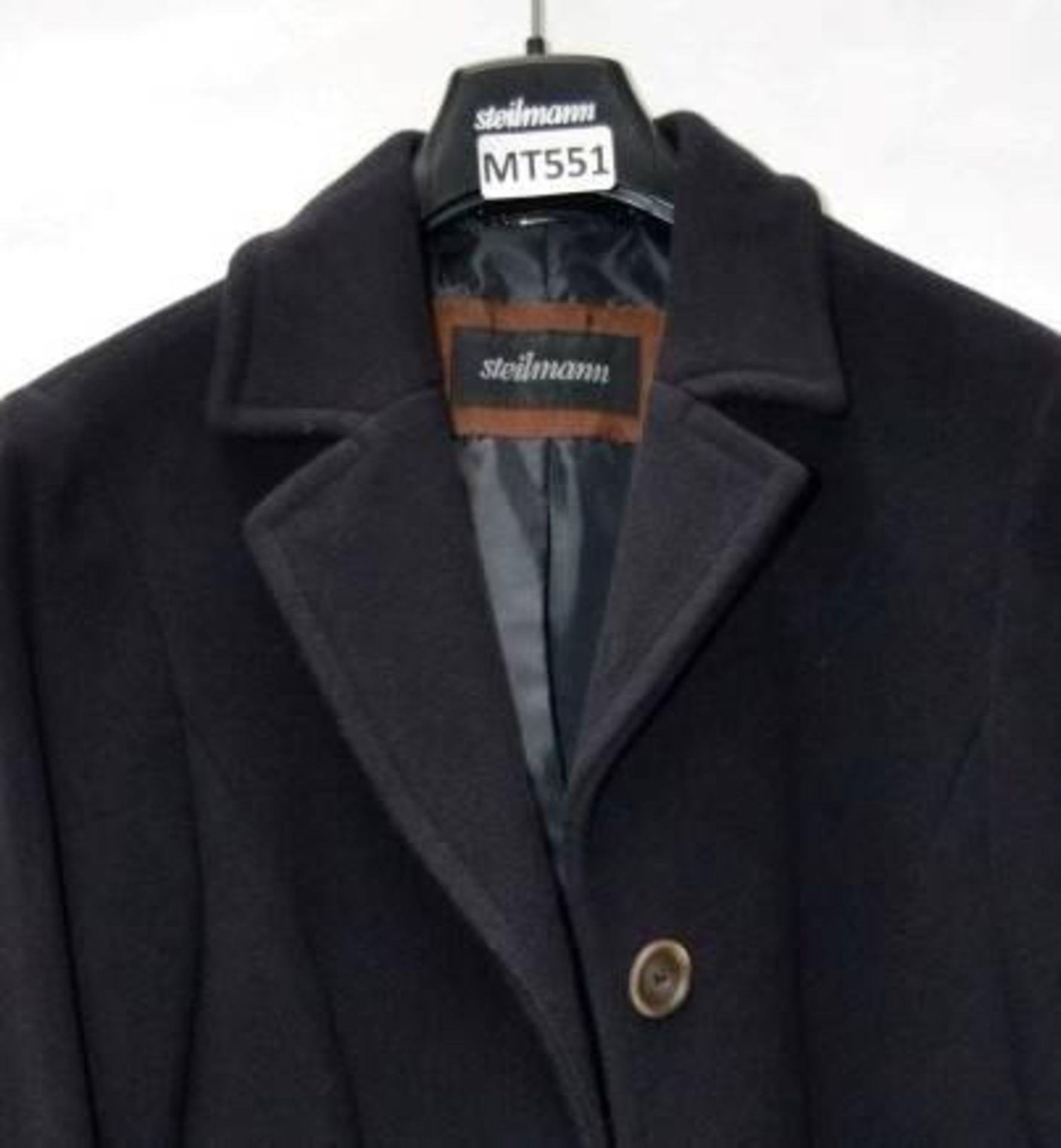 1 x Steilmann Premium 'Wool + Cashmere' Winter Coat - Dark Navy, Very Smart With False Pockets To Fr - Image 4 of 4