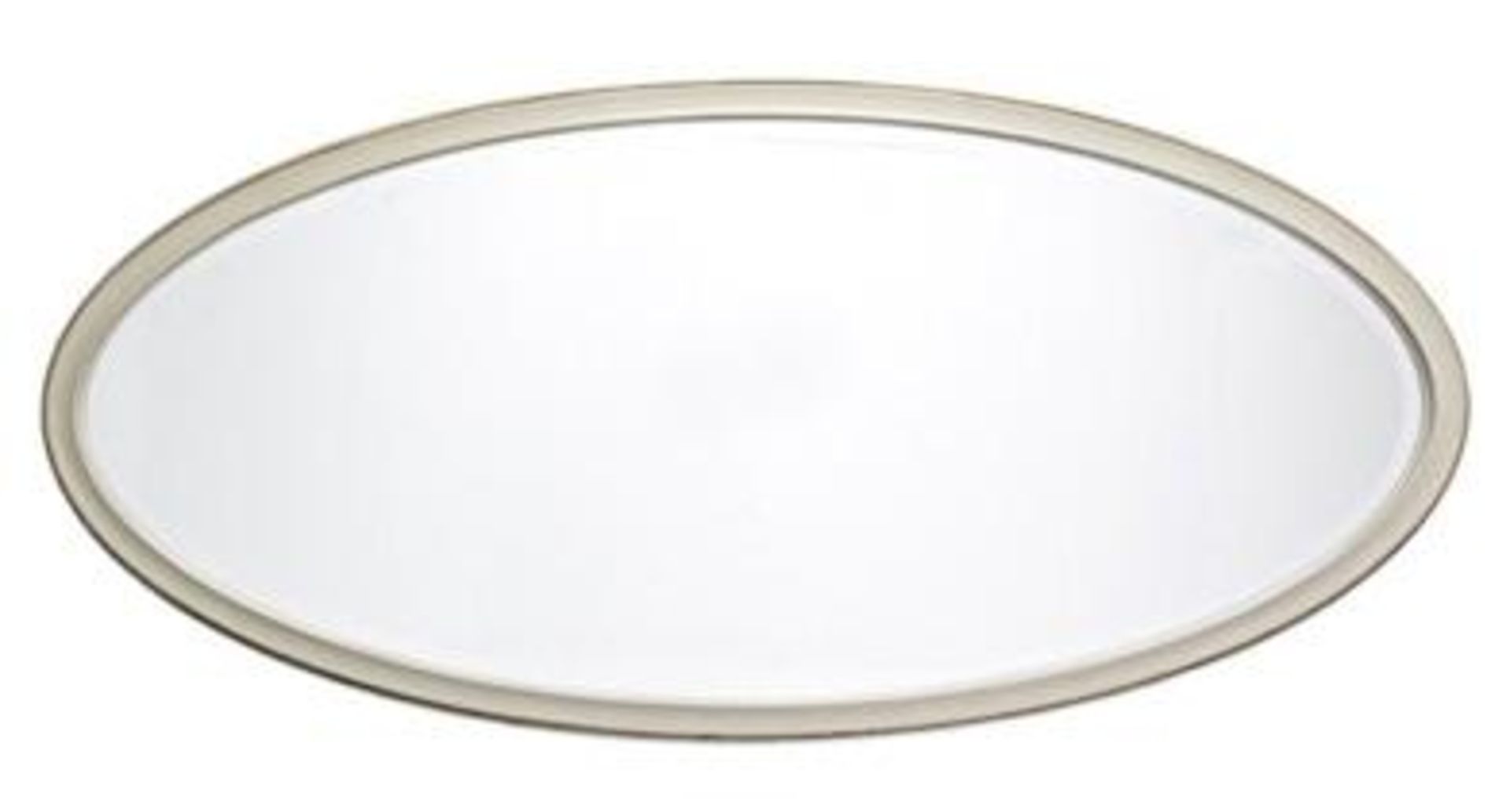1 x BARBARA BARRY 'Horizon' Designer Oval Mirror With An Ivory Frame - Made In America - Dimensions: - Image 2 of 7