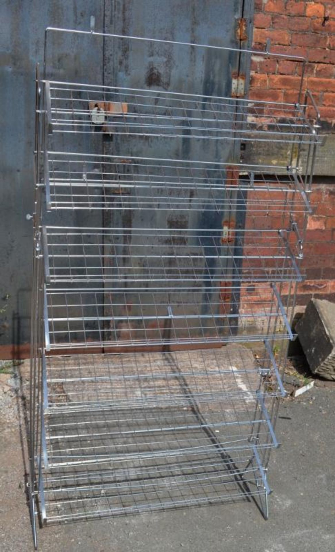 9 x Freestanding Retail Shoe Display Racks - Recently Removed From A Major UK Store - Chrome Finish - Image 4 of 4